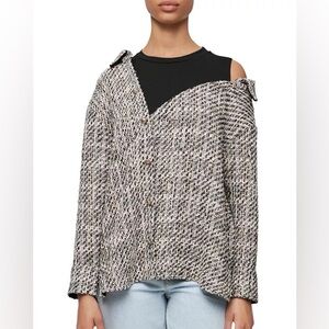 Maje Liatola Tweed Oversized Shirt